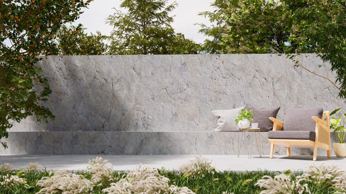 une terrasse en béton