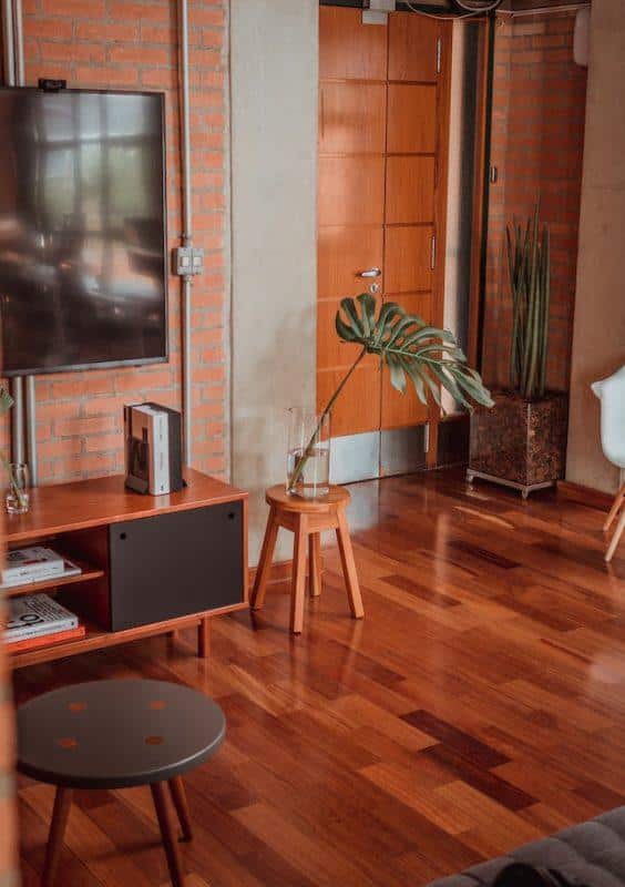 maison avec meubles en bois massif de luxe